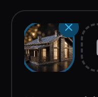 Reference image thumbnail added to the render prompt