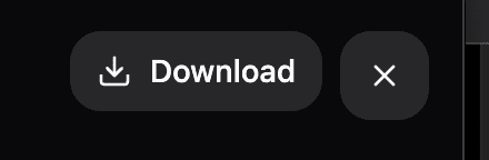Download button for a completed render