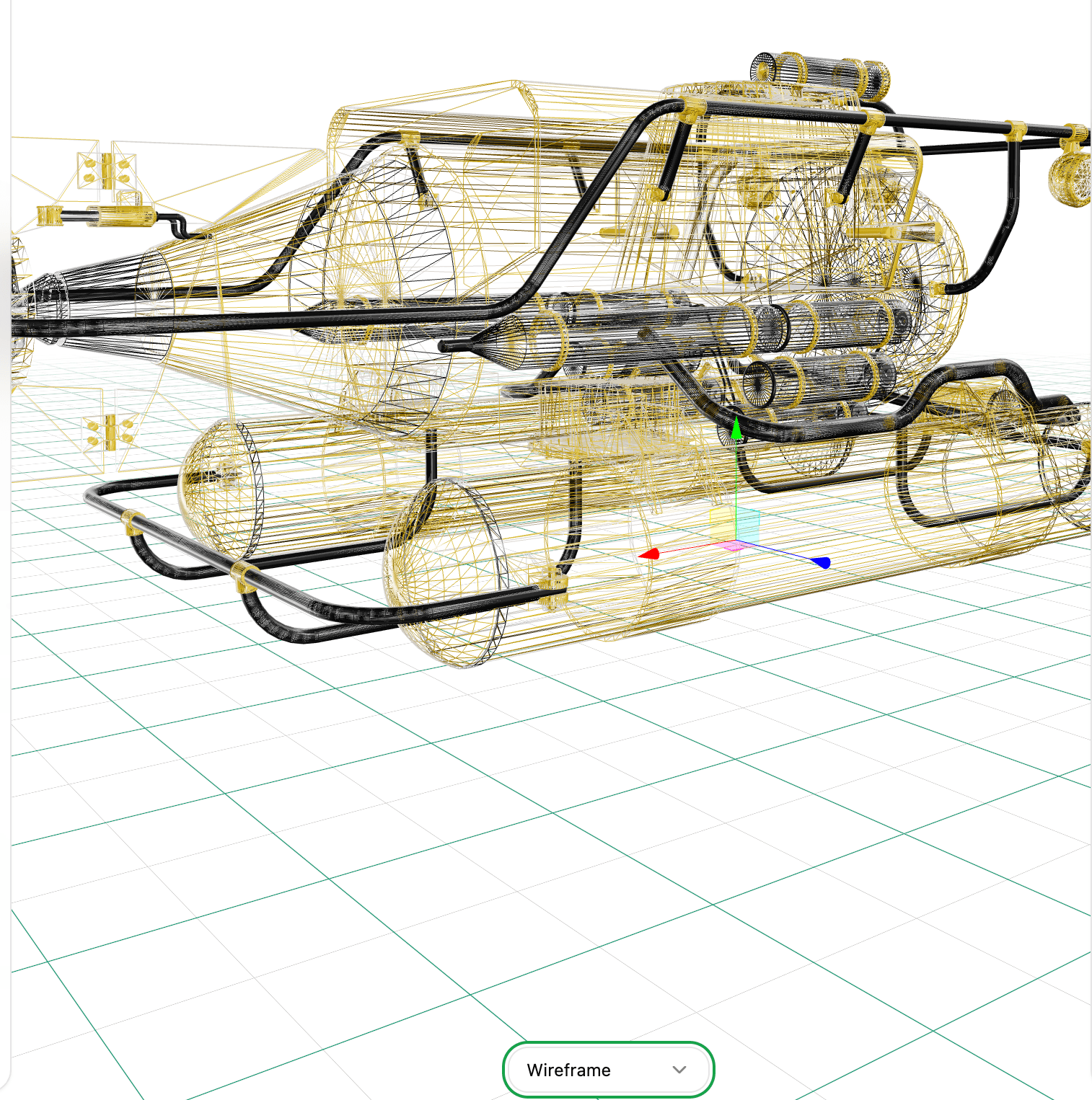 Submarine model in material view