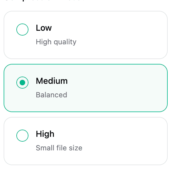Texture compression settings with WebP format, quality slider, and 2048px max resolution